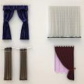 Various Curtains Featuring Navy Blue Tied Bow White Lace Brown Tassel Burgundy and Pink Lining