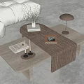 Middle Ancient Style Coffee Table Solid Wood Coffee Table Style Ornaments Table Lamp 3d model