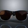 Stylish Black Frame Sunglasses With Brown Lenses And UV Protection 3d model