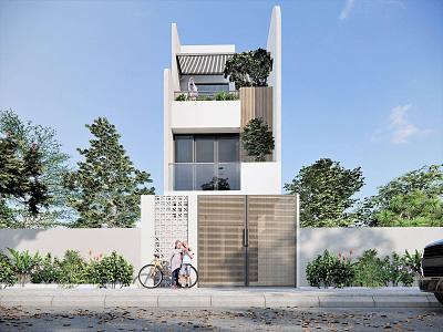 Modern single-family villa homestay building self-built house 3d model