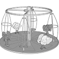 Modern Amusement Equipment Rotating Spaceman 3d model