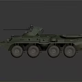 Green Armored Military Vehicle with Six Wheels Mounted Weapon and Tactical Armor Design