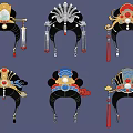 Traditional Chinese Headwear Pendants With Various Decorative Tassels And Ornaments