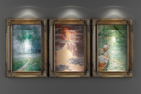 European oil painting decorative painting 3d model