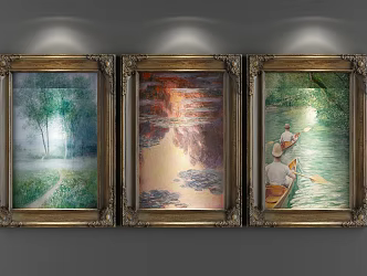 European oil painting decorative painting 3d model
