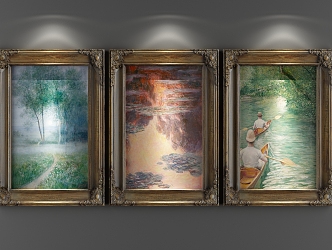 European oil painting decorative painting 3d model