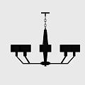 Modern Chandelier With Dark Fabric Shades Silver Metal Frame And Chain Suspension