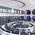 modern command hall command hall office 3d model