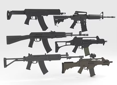 Assault Rifle Automatic Rifle Firearms Long Range Weapon 3d model