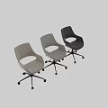 Modern Fabric Office Chair With Ergonomic Armrests Swivel Casters And Three Color Options