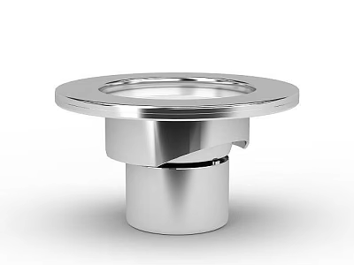 Ground Floor Circular Stainless Steel Drain Fixture With Polished Surface 3d model