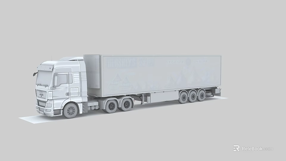 Modern Functional Cargo Box Truck With Multi Wheel Design For Commercial Transport 3d model