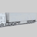 Man truck man 6x 4 chassis pull 45 feet box type container semi-trailer 3d model