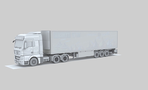 Man truck man 6x 4 chassis pull 45 feet box type container semi-trailer 3d model