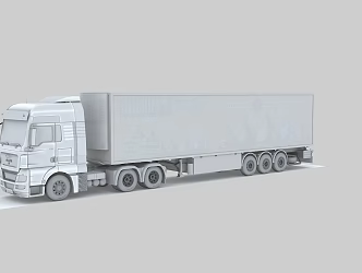 Man truck man 6x 4 chassis pull 45 feet box type container semi-trailer 3d model
