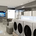 Panasonic Mall Store Featuring Modern Home Appliances Washing Machines And Display Area