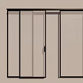 Modern Sliding Glass Doors With Ribbed Panels And Black Frame Design