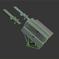 Weapon Launch System Featuring Two Missiles And Metal Launcher Frame Structure 3d model