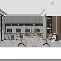 Modern Public Office Area Interior With Work Desks Office Chairs And Storage Cabinets