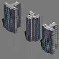 Modern High rise Residential Buildings With Glass Facade And Windows