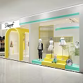 Divinefit Clothing Store With Bright Yellow White Decor And Mannequins Displaying Outfits