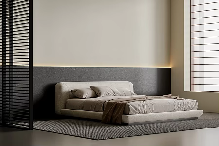 Modern Double Bed 3d model
