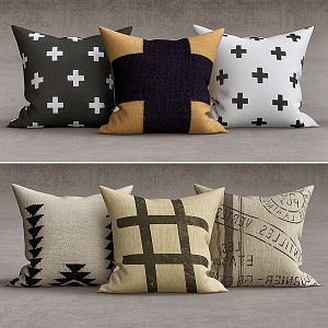 IKEA Pillow Square Pillow Printed Pillow Sofa Pillow 3d model