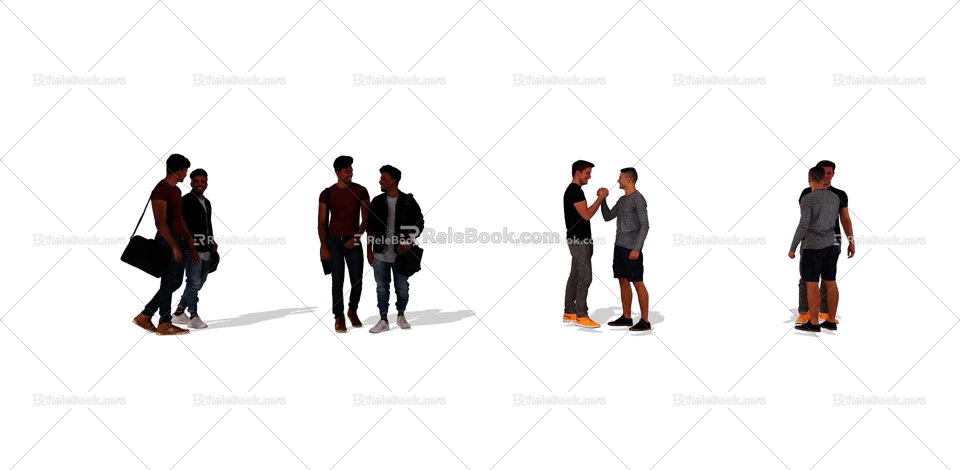 Interactive conversation characters adult male model