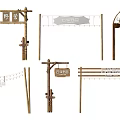 Wooden Entrance Gate Designs with Various Rustic Signboards and Structures 3d model