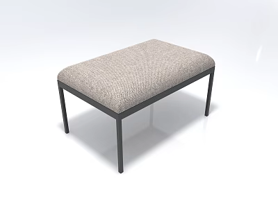 Modern Minimalist Single Sofa With Gray Fabric Cushion And Black Metal Legs 3d model