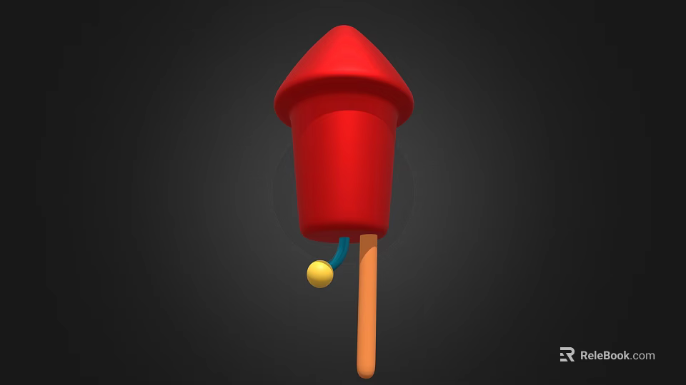 Red Lantern Like Physalis Plant With Yellow Berry And Stem Structure 3d model 