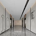 modern elevator hall elevator car 3d model