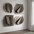 Modern Geometric Wall Decor For Home Interior With Irregular Brown Textured Design