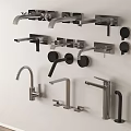 Various Modern Kitchen Bathroom Faucets With Wall Mounted Deck Mounted And Black Silver Designs 3d model