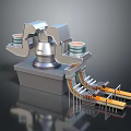 Modern lathe machine tool lathe machining turning 3d model