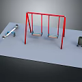 Multi Person Outdoor Swing Set With Two Seats And Playground Play Equipment