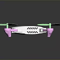 Colorful Quadcopter Drone With Gray Body And Pink Green Propellers Design