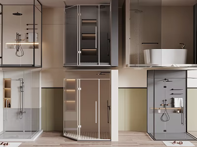 Modern Shower Sauna Design With Glass Doors And Contemporary Interior Features 3d model