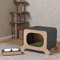 Open Front Wooden and White Storage Cabinet with Green Cushion and Multi Tiered Shelf
