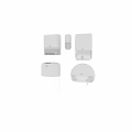 Modern White Daily Washing Products Featuring Soap Dispensers Tissue Holders And Hand Dryers