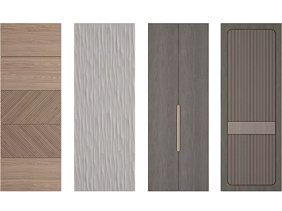 Modern Door Panels Featuring Diverse Textures Wood Grain And Surface Patterns 3d model