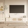 Modern Cream Wind TV Cabinet Cream TV Cabinet Combo 3d model