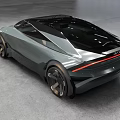 Futuristic Silver Gray Car With Sleek Design And Black Panoramic Roof