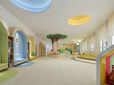 Modern Kindergarten Hall Children's Training Hall 3d model
