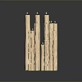 Tall Wooden Candles Arranged In Elegant Standing Display For Home Decor
