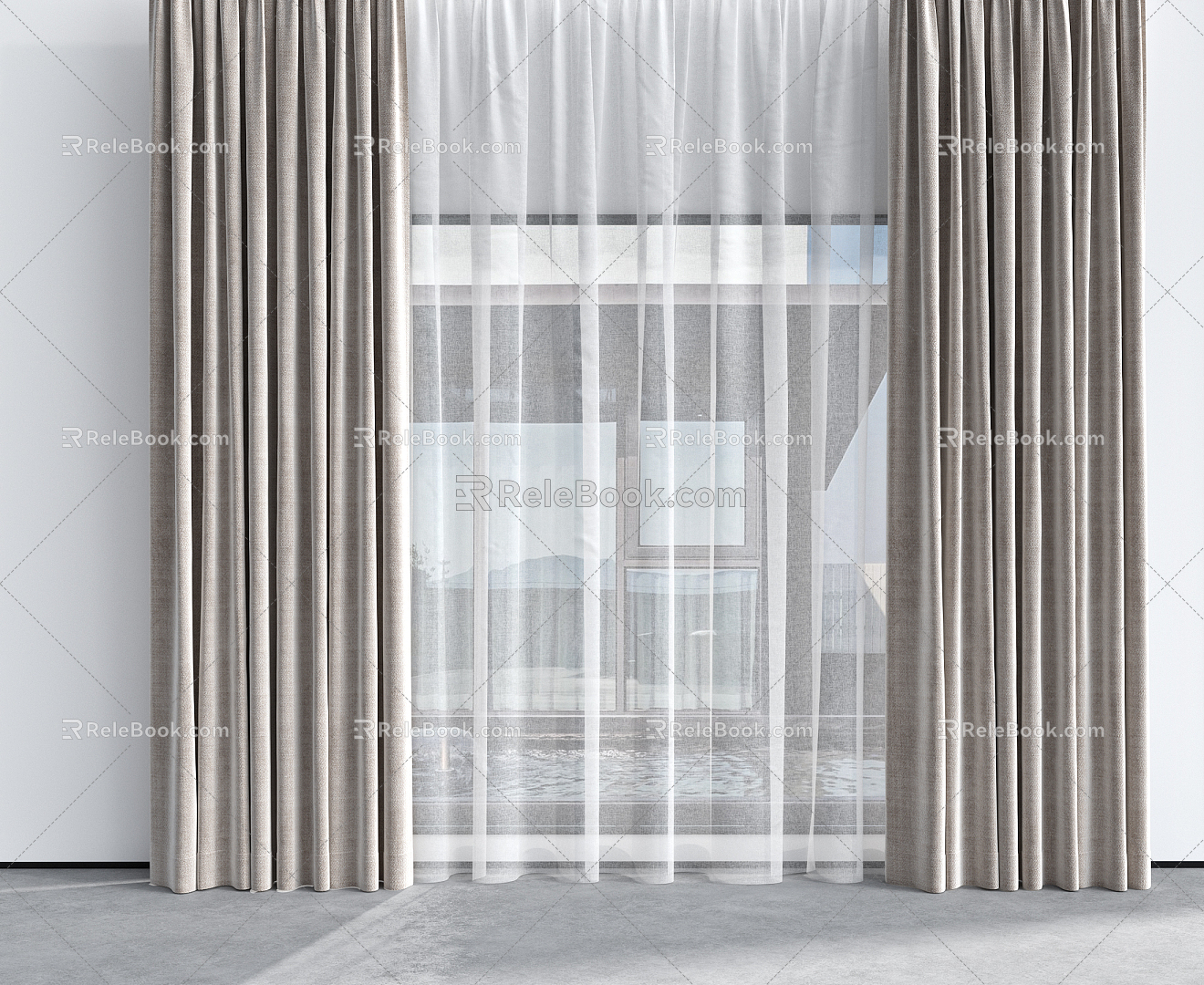 Modern Curtains 3d model