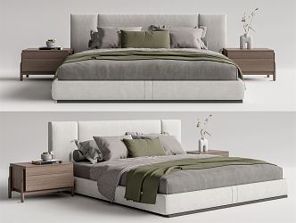 Modern Double Bed 3d model