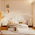 Elegant Modern Minimalist Luxury Bedroom Desk With Chair Bookshelf And Clock