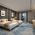 Hotel Guest Room Bathroom Modern Design With Glass Shower Enclosure Bathtub Vanity And Gray Tiles