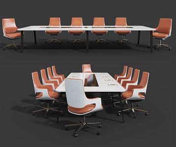 Modern Conference Table and Chair Conference Table 3d model